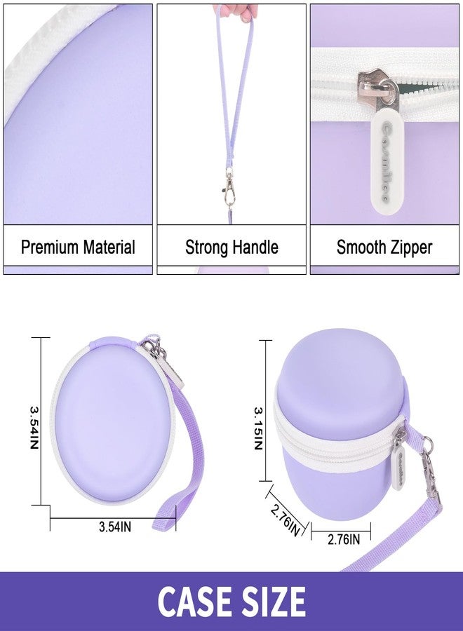 casmilee Toy Case for Punirunes/for Tamagotchi Interactive Digital Pet, Kids Virtual Electronic Pets Holder with Partition to Protect Screen & Mesh Pocket for Small Accessories- Box Only (Purple) - Image 4
